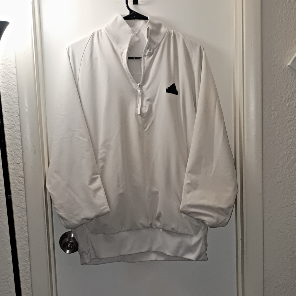 The adidas ZNE Men's White Quarter-Zip Windbreaker Jacket